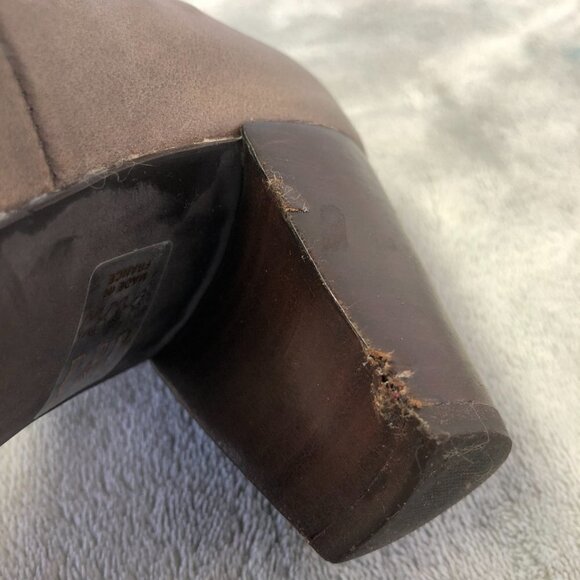 France Mode Block Heel Ankle Strap Leather Shoes Size 37 (6.5 US) - Picture 13 of 16